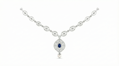 14K Gold & Diamond Gemstone Necklace Set KRB44102N-A