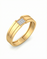 18K Gold & Diamond Band Ring For Men KSK248