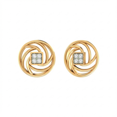 18K Gold & Diamond Stud Earring For Women PER-265