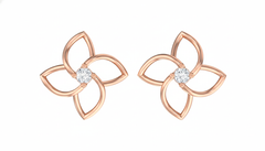 18K Gold & Diamond Women Stud Earring KER-45