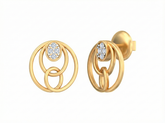 18K Gold & Diamond Women Dailywear Earring KSK019
