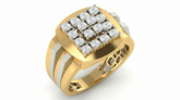 18K Gold & Diamond Square Ring For Men KRA60161