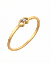 Gold & Diamond Solitaire Ring For Women KRC10387