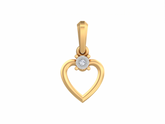 Gold & Diamond Heart Solitaire Pendant Set KRB40201