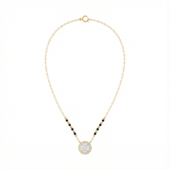 18K Gold & Diamond Beaded Mangalsutra For Women KRE90039