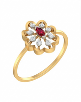 18K Gold & Diamond Gemstone Ring For Women KRA10600