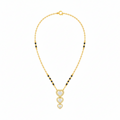 18K Gold & Diamond Heart Mangalsutra For Women KRE90084