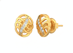 18K Gold & Diamond Women Stud Earring KSK043