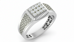 18K Gold & Diamond Band Ring For Men KRA60183