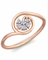 18K Gold & Diamond Dailywear Ring For Women KRB10114