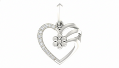 18K Gold & Diamond Heart Pendant Set KRA40131P