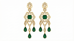 14K Gold & Diamond Women Gemstone Earring KRI44021ER