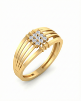 18K Gold & Diamond Band Ring For Men KSK211