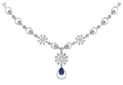 14K Gold & Diamond Gemstone Necklace Set KRB44098NG-A