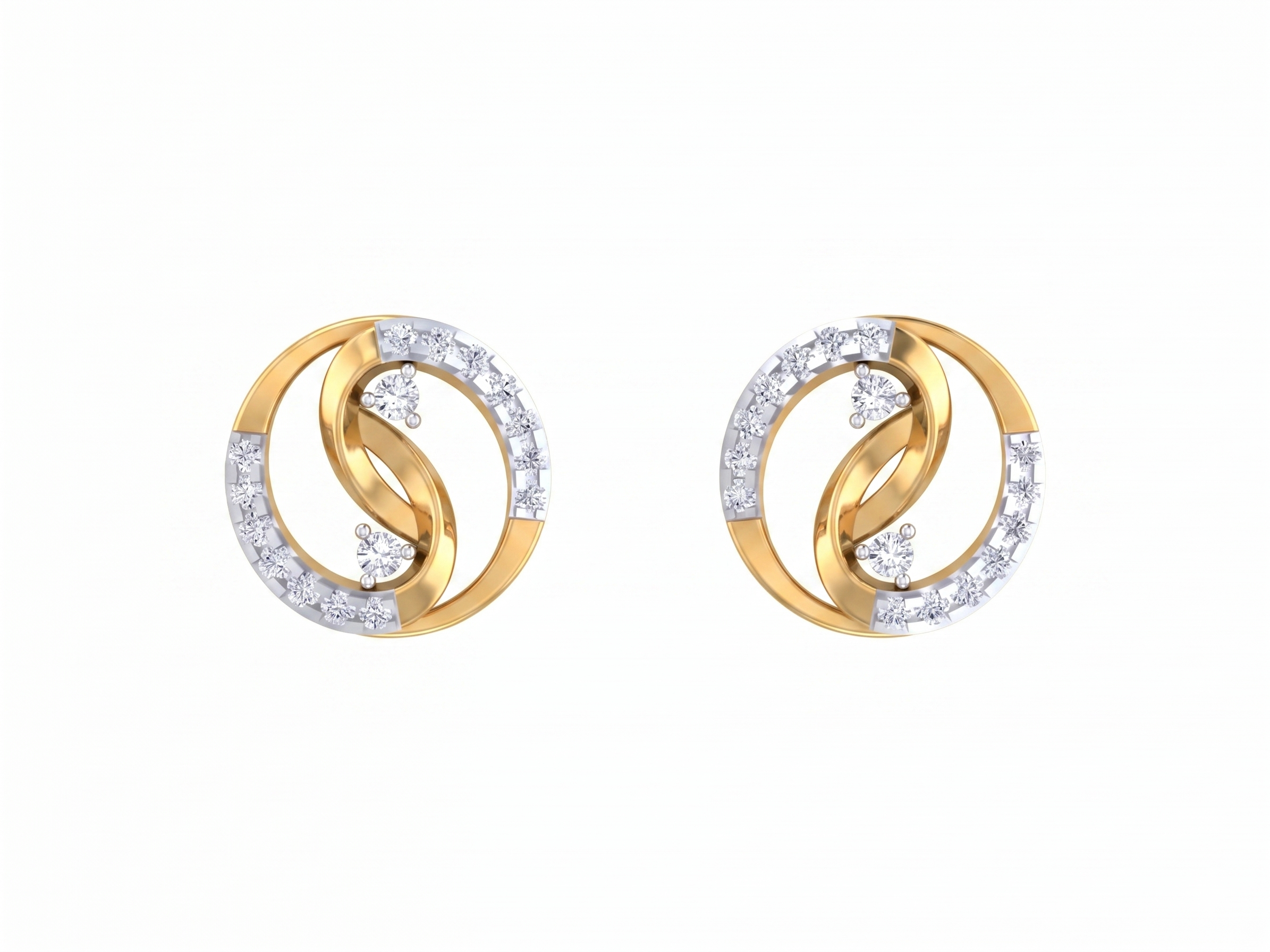 Yellow Gold Diamond Earring | under 40k