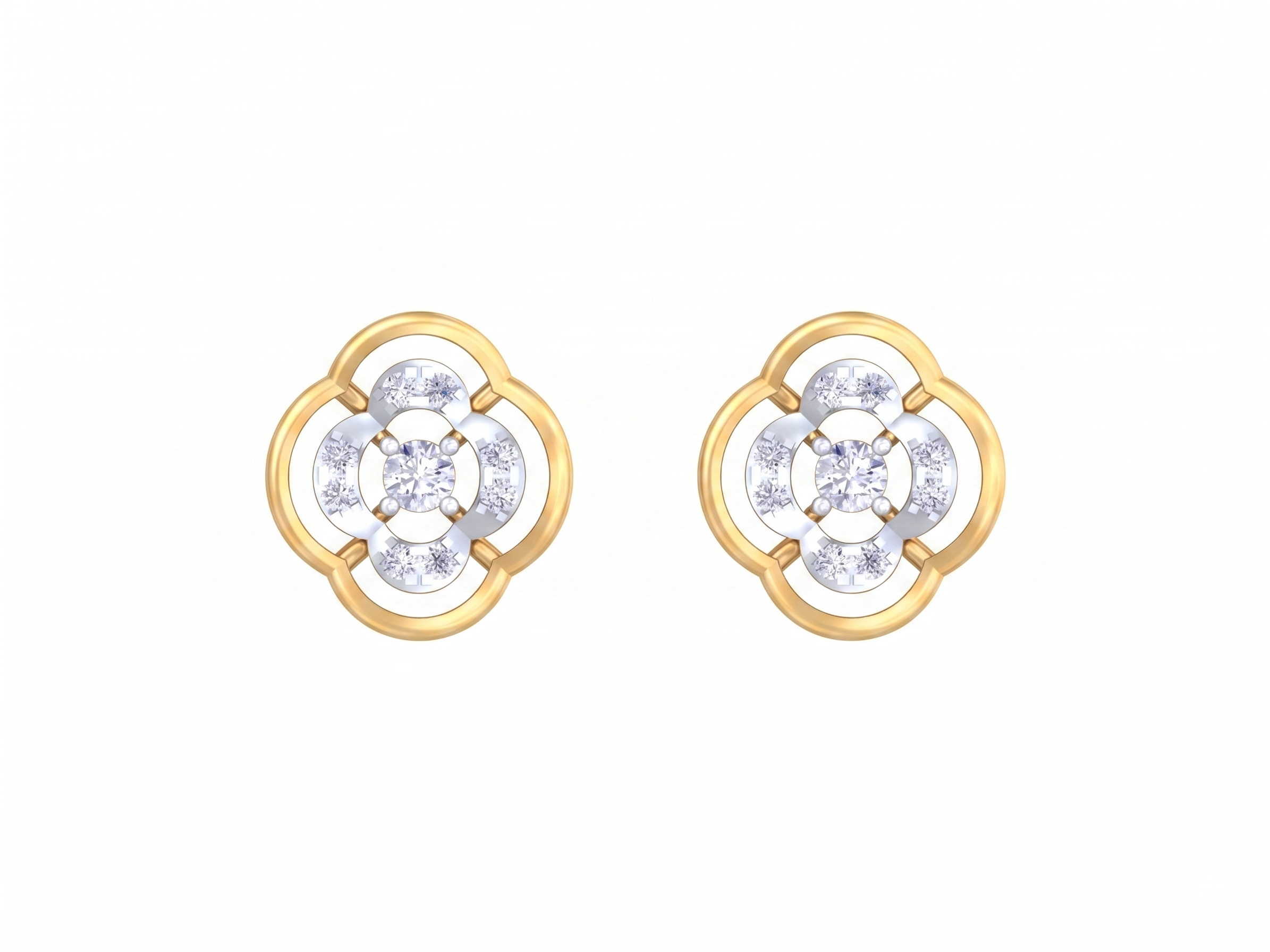 Yellow Gold Diamond Earring | under 40k