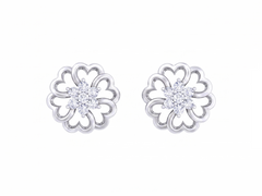 Floral White Gold Diamond Earring | under 40k