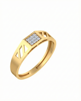 18K Gold & Diamond Band Ring For Men KSK223