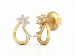 18K Gold & Diamond Women Dailywear Earring KSK076