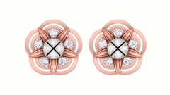 Floral Rose Gold Diamond Earring | under 40k