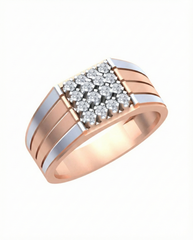18K Gold & Diamond Square Ring For Men KRB60266