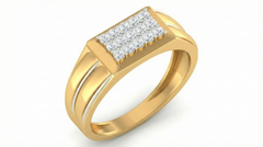 18K Gold & Diamond Band Ring For Men KRA60283