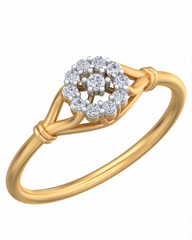 18K Gold & Diamond Ring For Women KRB10175