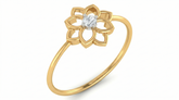 18K Gold & Diamond Solitaire Ring For Women KRA10817
