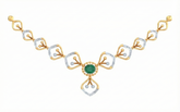 14K Gold & Diamond Women Gemstone Necklace Set KRB44064N