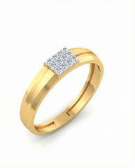 Gold & Diamond Band Ring For Men KRC20049