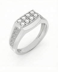 18K Gold & Diamond Band Ring For Men KRC60318