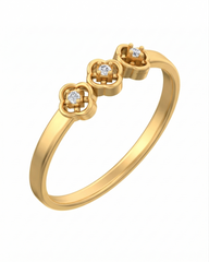 18K Gold & Diamond Dailywear Ring For Women KSK158