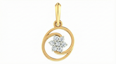 18K Gold & Diamond Floral Pendant Set KRA40167P