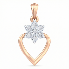 18K Gold & Diamond Floral Pendant Set KRB40053P