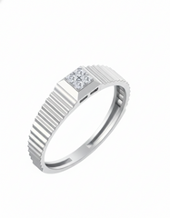 18K Gold & Diamond Band Ring For Men KSK240