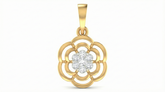 18K Gold & Diamond Floral Pendant Set KRA40086P