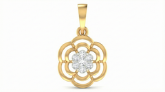 18K Gold & Diamond Floral Pendant Set KRA40086P