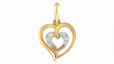 18K Gold & Diamond Heart Pendant Set KRA40151P