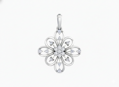 18K Gold & Diamond Floral Pendant Set KRK40181P