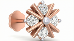 18K Gold & Diamond Stud Nose Pin KRA50063