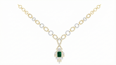 14K Gold & Diamond Gemstone Necklace Set KRI44016NG
