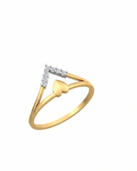 18K Gold & Diamond Dailywear Ring For Women KRB10335