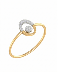 18K Gold & Diamond Dailywear Ring For Women KLR-159