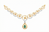 14K Gold & Diamond Women Gemstone Necklace Set KRB44063NR