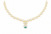 14K Gold & Diamond Gemstone Necklace Set KRB44084NG