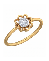 18K Gold & Diamond Dailywear Ring For Women KRB10092