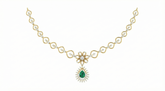 14K Gold & Diamond Gemstone Necklace Set KRB44097NG-A