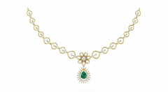 14K Gold & Diamond Gemstone Necklace Set KRB44097NG-A