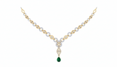 14K Gold & Diamond Gemstone Necklace Set KRI44019NG