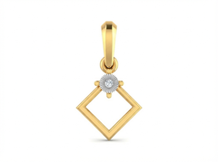18K Gold & Diamond Solitaire Pendant KSK087